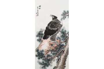 丁昱润老师写意雄鹰图新品《雄视》