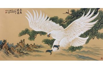 客厅装饰画 田志刚 动物画鹰系列《大展宏图》