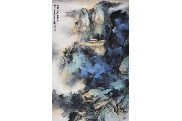 林文瑞新品创作国画山水《九华山天台圣境》
