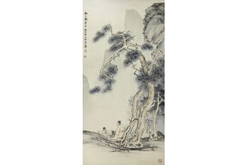 林文瑞新品力作仿古山水画《松下问童子》