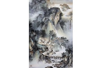 林文瑞新品力作山水画《自随云雨伴山居》