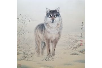 办公室挂画 王文波 斗方图《穷款》