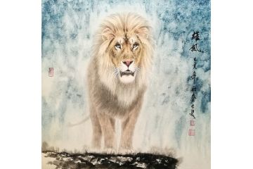 客厅装饰画 王文波动物画《雄风》