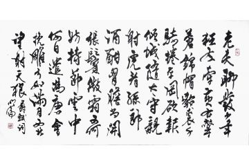 韩明伦诗词书法作品《老夫聊发少年狂》