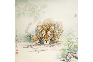 书房装饰画 王文波斗方动物画 《穷款》