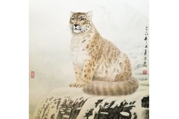 客厅装饰画 王文波斗方动物画《穷款》