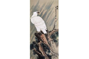丁昱润老师写意雄鹰图新品《凝视》