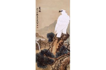 办公室挂画 丁昱润手绘雄鹰图《远瞩》
