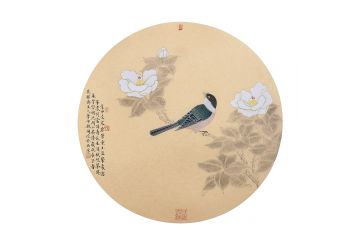 书房装饰画 魏国老师小品花鸟画《圆卡》