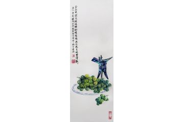 李福生国画葡萄图《金谷风露凉》