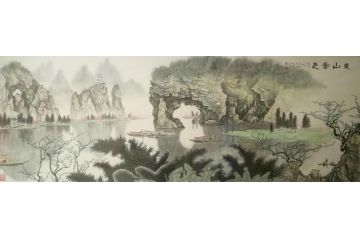 江南风景画 王兰波新品力作山水画《象山春色》