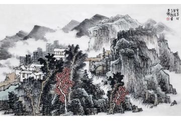方强新品力作国画写意山水画《云来山更佳》