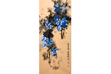 高建文老师精美葡萄画《穷款》