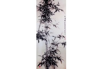 节节高升 高建文国画竹子图《穷款》