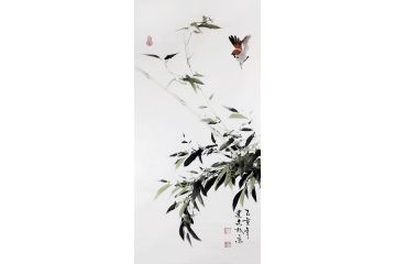 高建文新品绿竹图《竹》