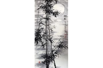 高建文四尺竖幅竹子图新作《竹影》