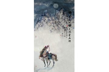 玄关装饰画 动物画李娜 骏马图《归来仰天啸》