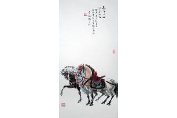 客厅挂画 三尺竖幅 李娜《神游四海》