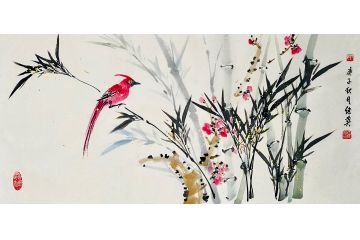 霍继英新品花鸟画《穷款》