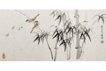 中央电视台特约画家 霍继英竹子画新作《穷款》