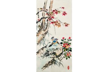 霍继英新品花鸟画《穷款》