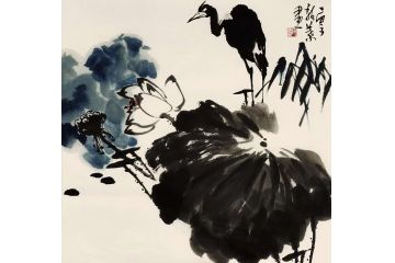 斗方荷叶图 静叶老师新作《荷塘清趣》