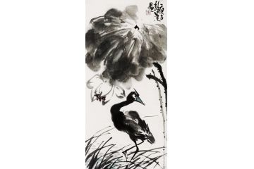 静叶老师写意花鸟画《墨荷》