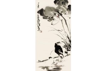 静叶老师新品花鸟画《墨荷》