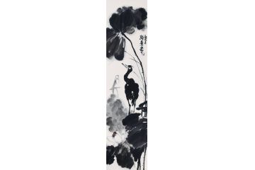 静叶老师写意花鸟画新作《荷叶图》