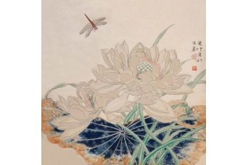 周曼竹老师斗方荷花图《穷款》