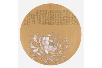 周曼竹老师小品斗方画《心经白莲系列》