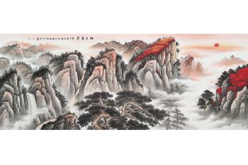 旭日东升迎百福 李国胜新品五岳泰山《旭日东升》