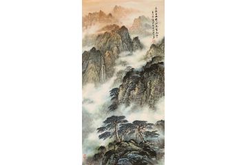 王德生新品四尺竖幅《水流天地外山色有无中》