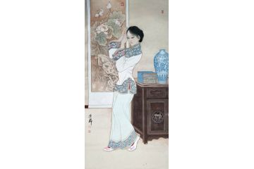 张思俭工笔人物画《无款》