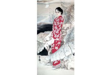 张思俭工笔人物画《穷款》
