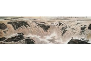 王绍德新品山水画力作《黄河落天走东海》