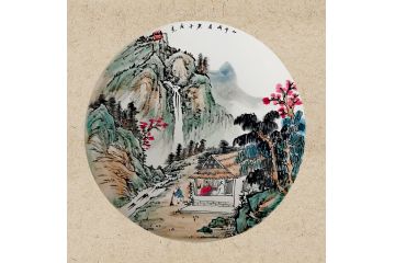 王应杰新品力作青绿山水画《山中闲居》