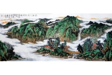 名家精品字画 中美协会员马治富写意山水画《春融只待乾坤醉》