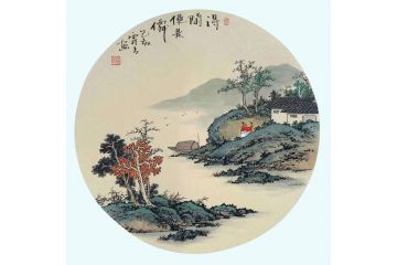 霖青新品仿古山水画力作《得闲便是仙》