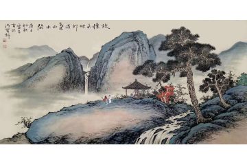 仿古山水画名家霖青精品《放怀天地外》