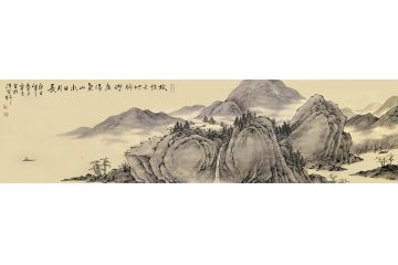霖青新品仿古山水画力作《放怀天地胸襟广》