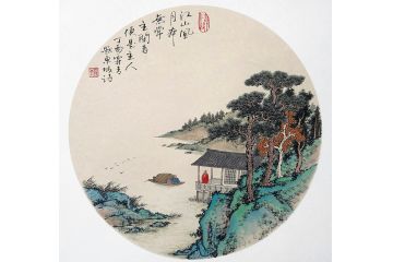 霖青新品仿古山水画力作《江山风月本无常》