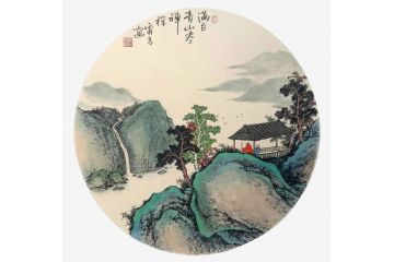霖青新品仿古山水画力作《满目青山》