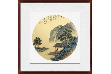霖青新品仿古山水画力作《凭栏观流云》