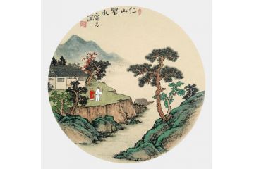 仿古山水画名家霖青精品《仁山智水》