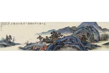 霖青新品仿古山水画力作《山居不与俗事扰》