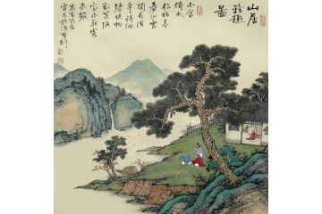 古法山水名家霖青新品《山居雅趣图》