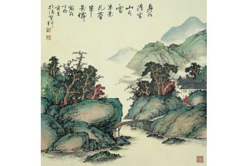 古法山水名家霖青新品《身在青云山泉处》