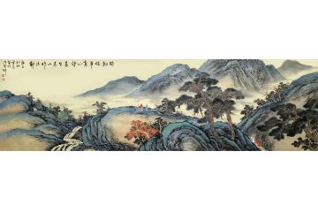 霖青新品仿古山水画力作《闲抛俗事宽心壑》