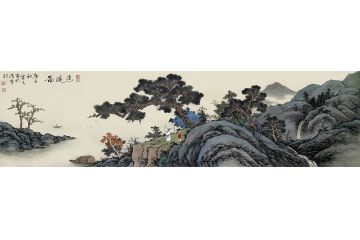 霖青新品仿古山水画力作《逍遥图》